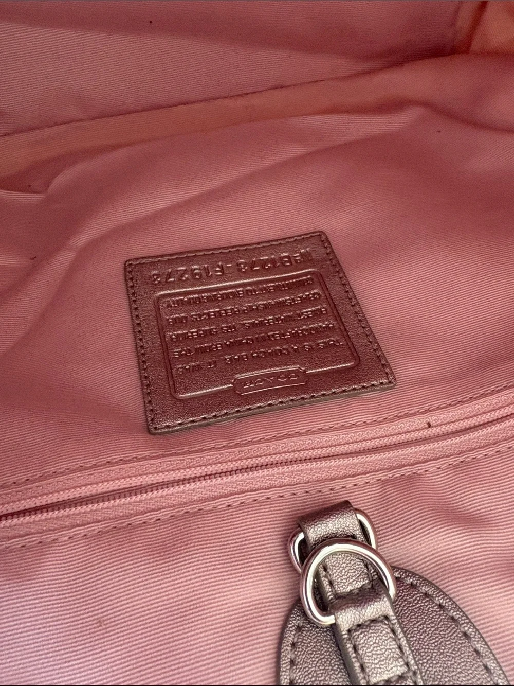 Coach Canvas Tote with Taupe Star Charm and Rose Gold Script